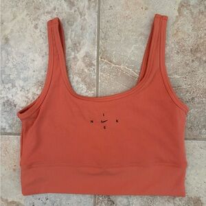 Nike Dri-Fit Women’s Small Sports Bra Activewear Lined Coral Black Logo Minimal